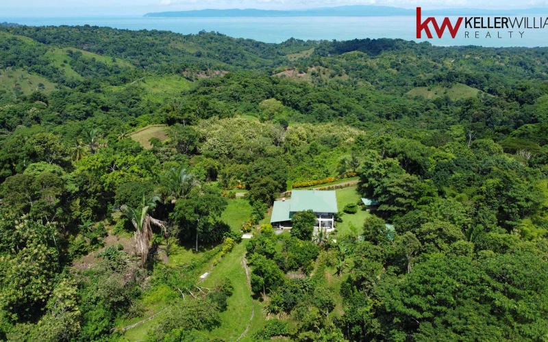 Aerial VIew of mountain/beach home for sale