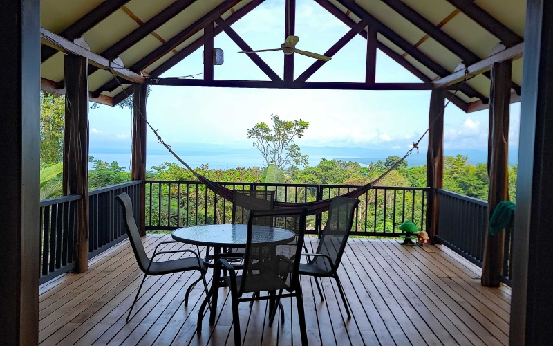 Teak deck with hammocks 