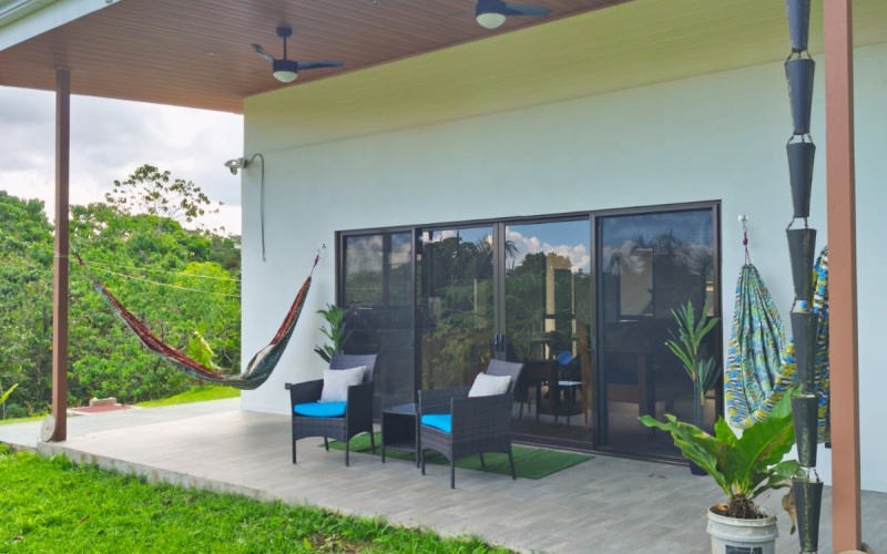 Pavones real estate, Altamira homes for sale, Costa Rica solar powered home, brand new house Pavones, Golfo Dulce property, 2 bedroom house Pavones, off grid capable home Costa Rica.