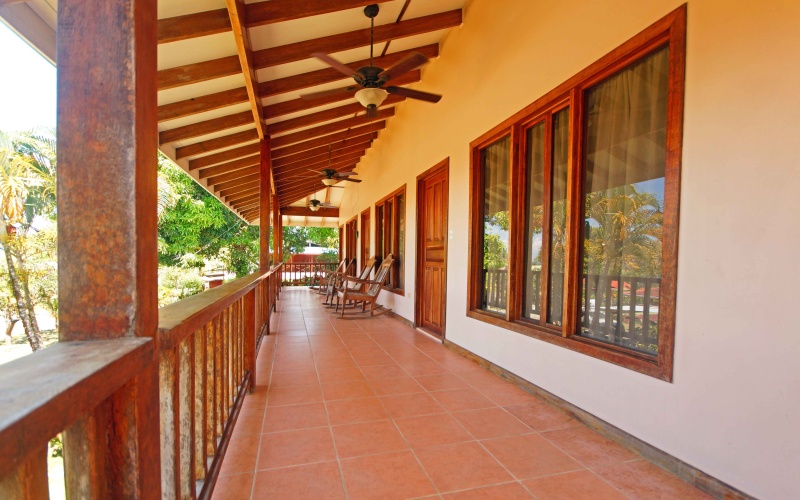 A view of the balcony at Hotel La Perla for sale in Pavones Costa Rica